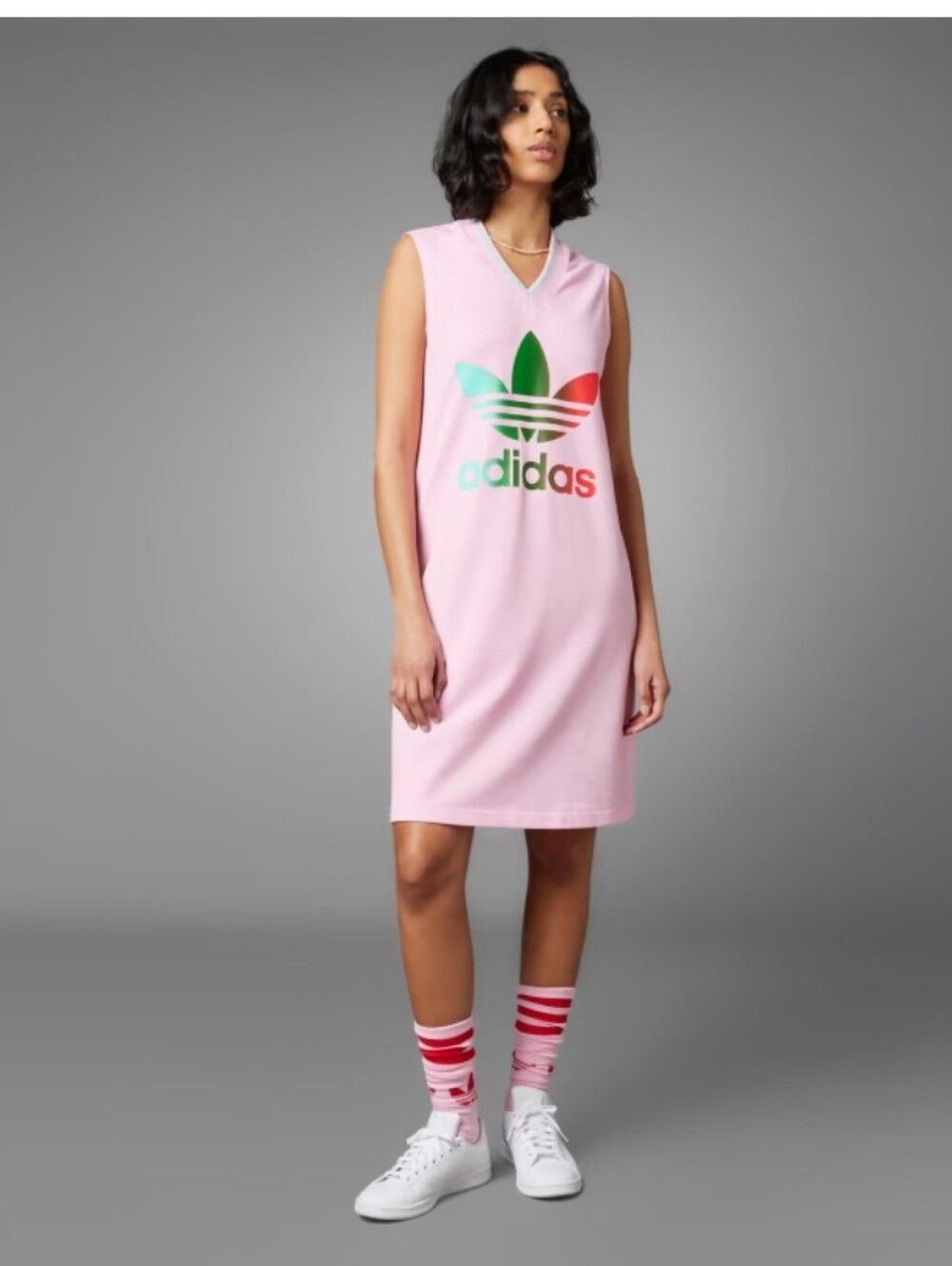 Adicolor Adidas 70s V-neck Dress MSRP $110 Size Medium